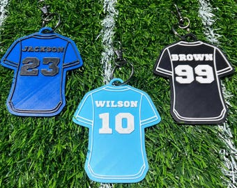 Personalized 3D Printed Sports Jersey Keychain – Custom Team Gift
