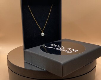 Collier de perles, collier de perles de demoiselle d'honneur, collier de perles minimaliste pour femme, cadeau de demoiselle d'honneur, collier de perles unique, Saint-Valentin