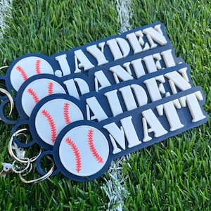 Custom 3D Printed Baseball Bag Tag: Personalized Team Keychain