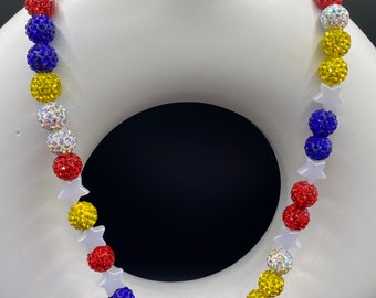 Acuna Baseball Beaded Rhinestone Necklace - Pollyanna - Braves - MLB Bling - 2024 Design Available