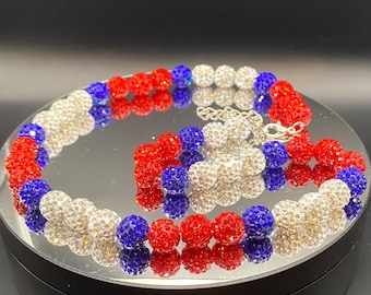 Phillies Beaded Rhinestone Necklace - Red October - Bryce Harper Inspired - Baseball - Bohm - Marsh - Rojas - Pollyanna