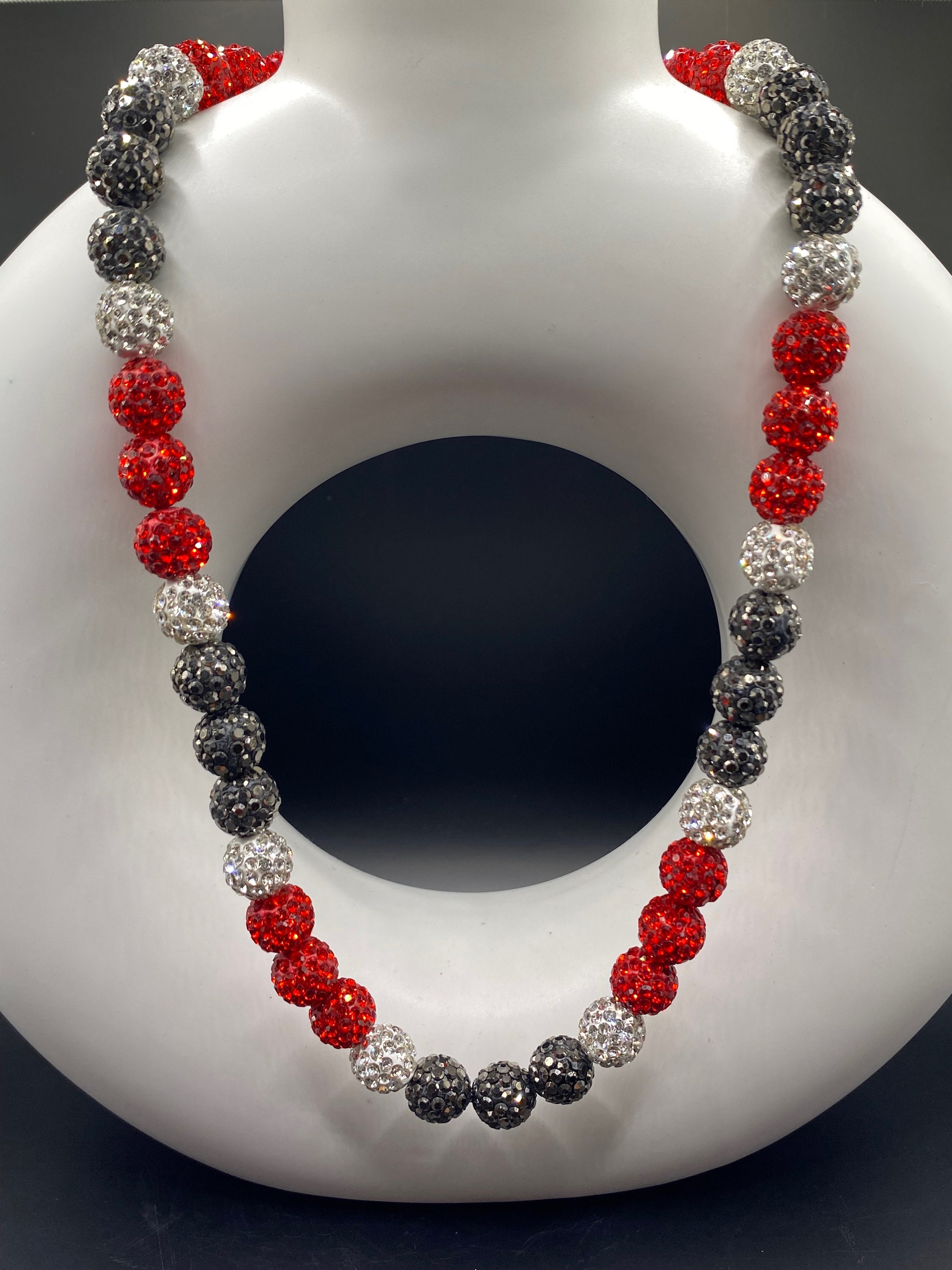 Custom Baseball Beaded Rhinestone Rally Necklace - Pollyanna