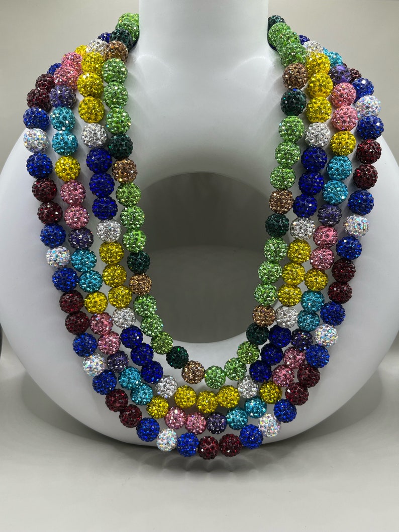 LIVRAISON GRATUITE PERSONNALISEZ votre collier de perles de baseball Nombreuses options de couleurs Bling strass Pollyanna Alvarado Baseball Fermoir mousqueton image 2