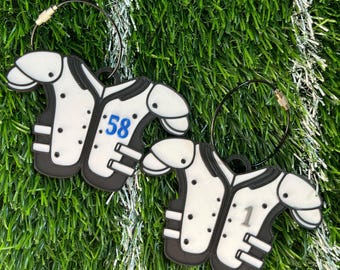 Custom 3D Printed Football Pads Bag Tag: Personalized Team Keychain