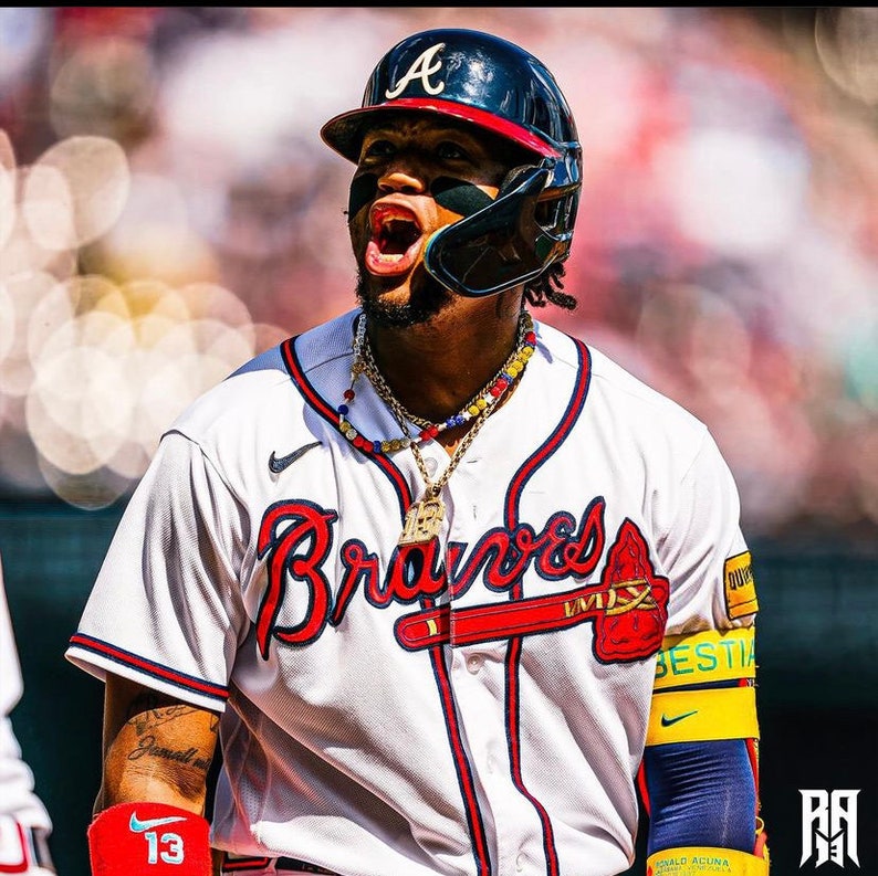 Baseball Rhinestone Necklace Acuna Pollyanna Necklace Etsy