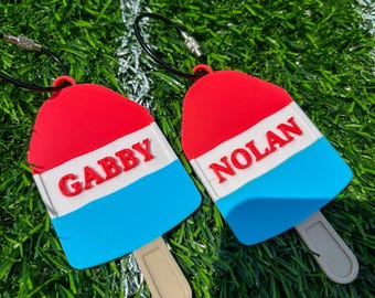 Custom Name Baseball Popsicle Keychain – 3D Printed Bag Tag