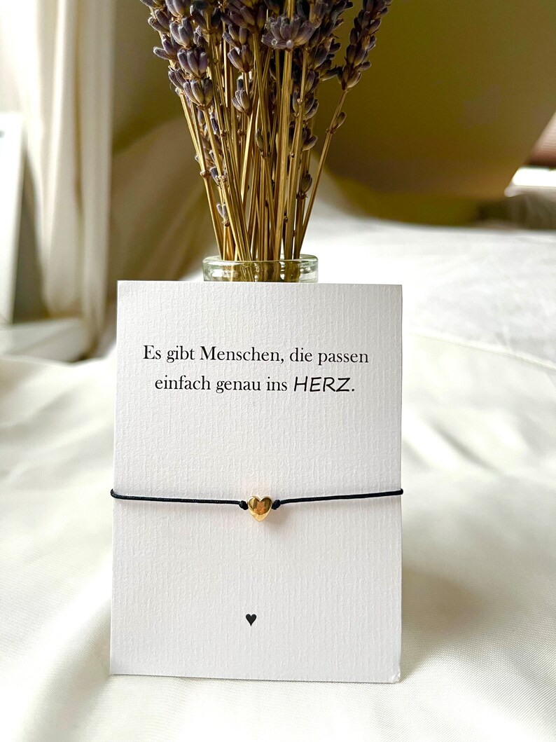 Armband schwarz mit Herz, Freundschaftsarmband, Geschenk, persönlich