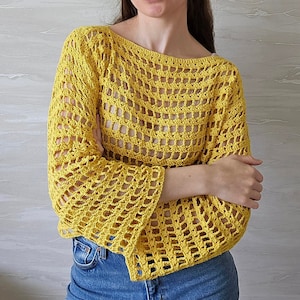Crochet summer top pattern, Crochet boho style top, Crochet woman top XS-XXL pattern, Handmade crochet top, Handmade crochet blouse for her