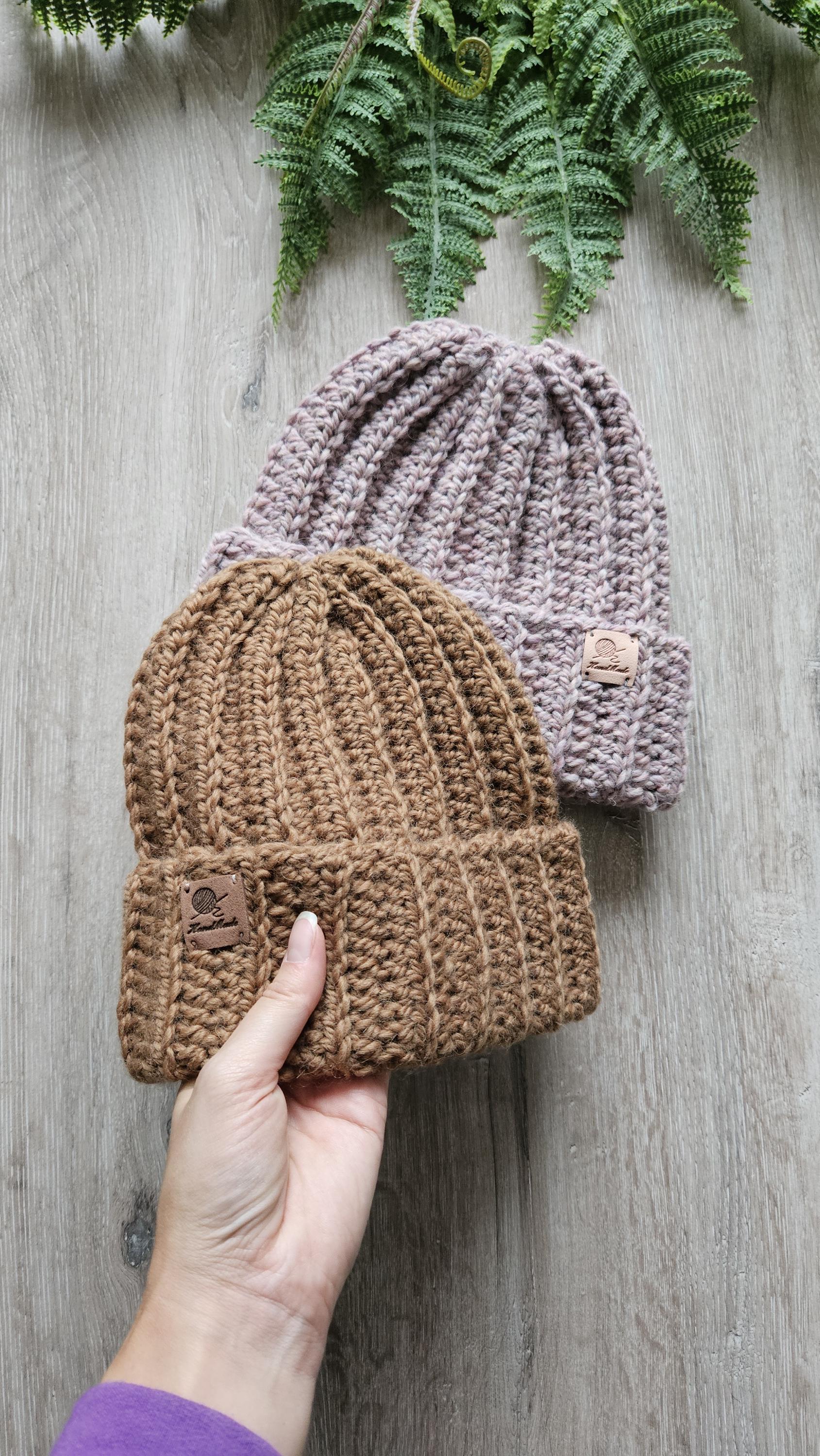 Bonnet hiver femme crochet fleur pure laine handmade doublé polaire - Accessoires & Bagagerie