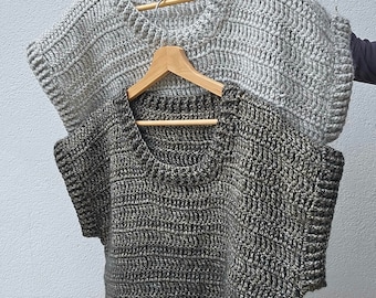 Crochet vest pattern XS-5XL sizes, How to crochet a sleeveless jumper pattern, PDF file crochet pattern sweater vest, Crochet sweater vest