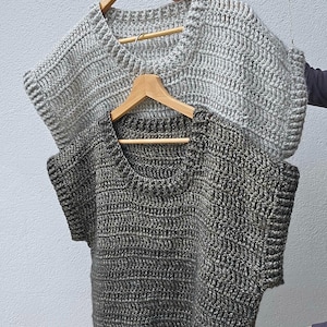 Crochet vest pattern XS-5XL sizes, How to crochet a sleeveless jumper pattern, PDF file crochet pattern sweater vest, Crochet sweater vest