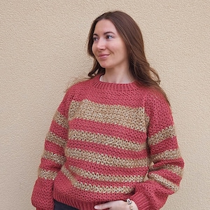 Crochet sweater pattern XS-XL sizes, Crochet unique sweater, Crochet sweater pattern for her, Crochet modern top, Crochet modern jumper