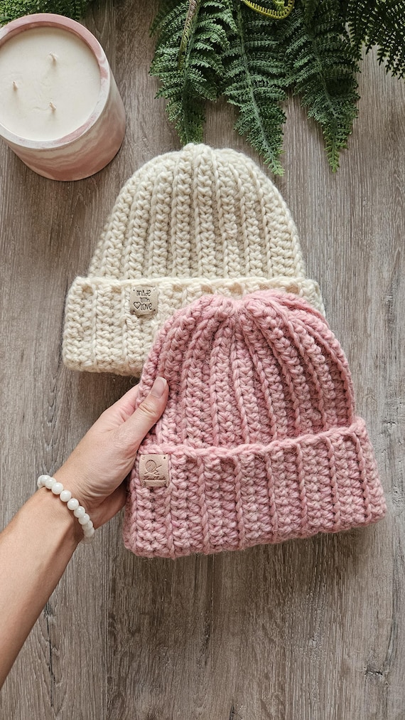 Handmade Chunky Crochet Wool Beanie - Winter Hat Gift - Etsy display picture 2