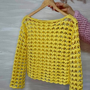 Patroon gehaakte top, haakpatroon, gehaakt patroon crop top, pdf-patroon gehaakte top, gehaakt blousepatroon, gehaakte boho-kanttop