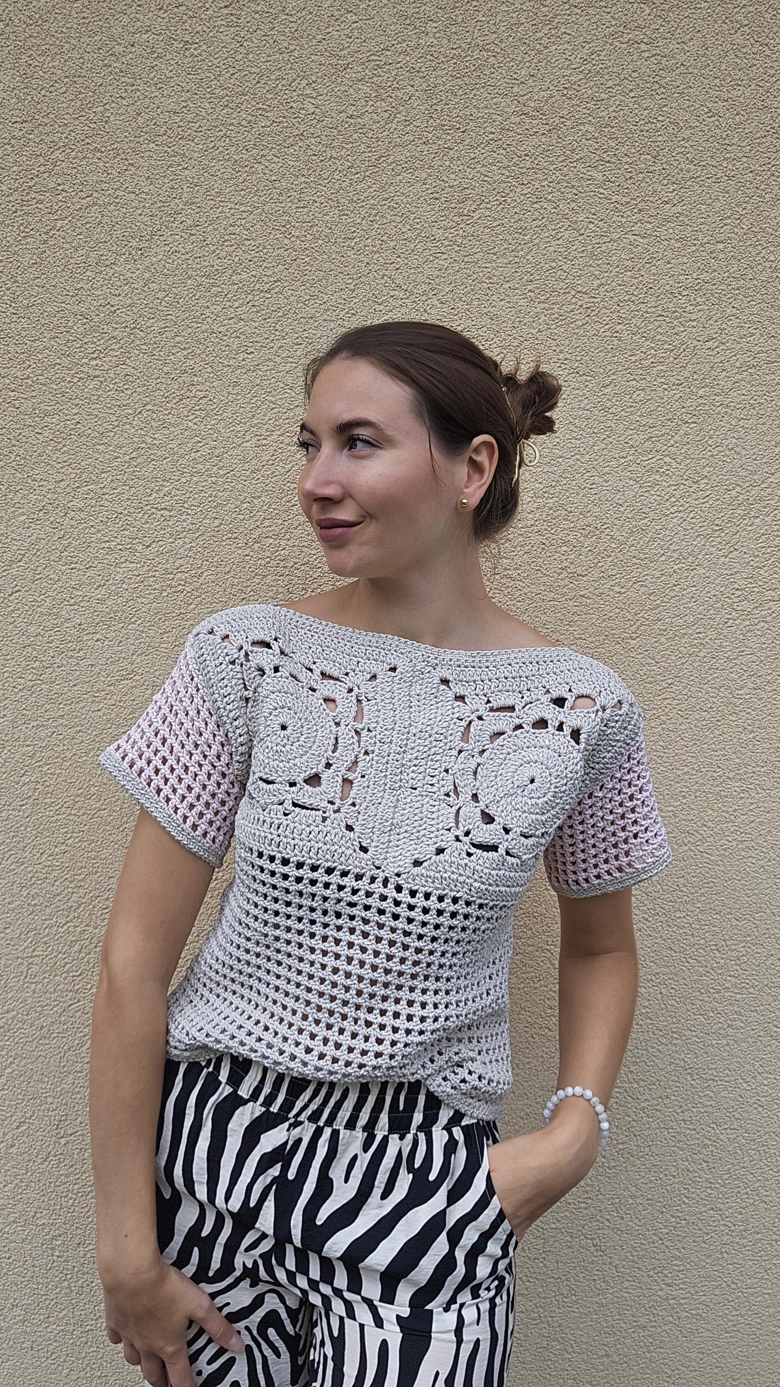 Crochet Top Mesh, Crochet Lace Top, Crochet Shirt, Crochet T-shirt