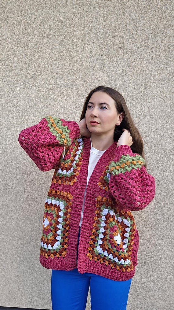 Granny Square Cardigan – Mary Maxim