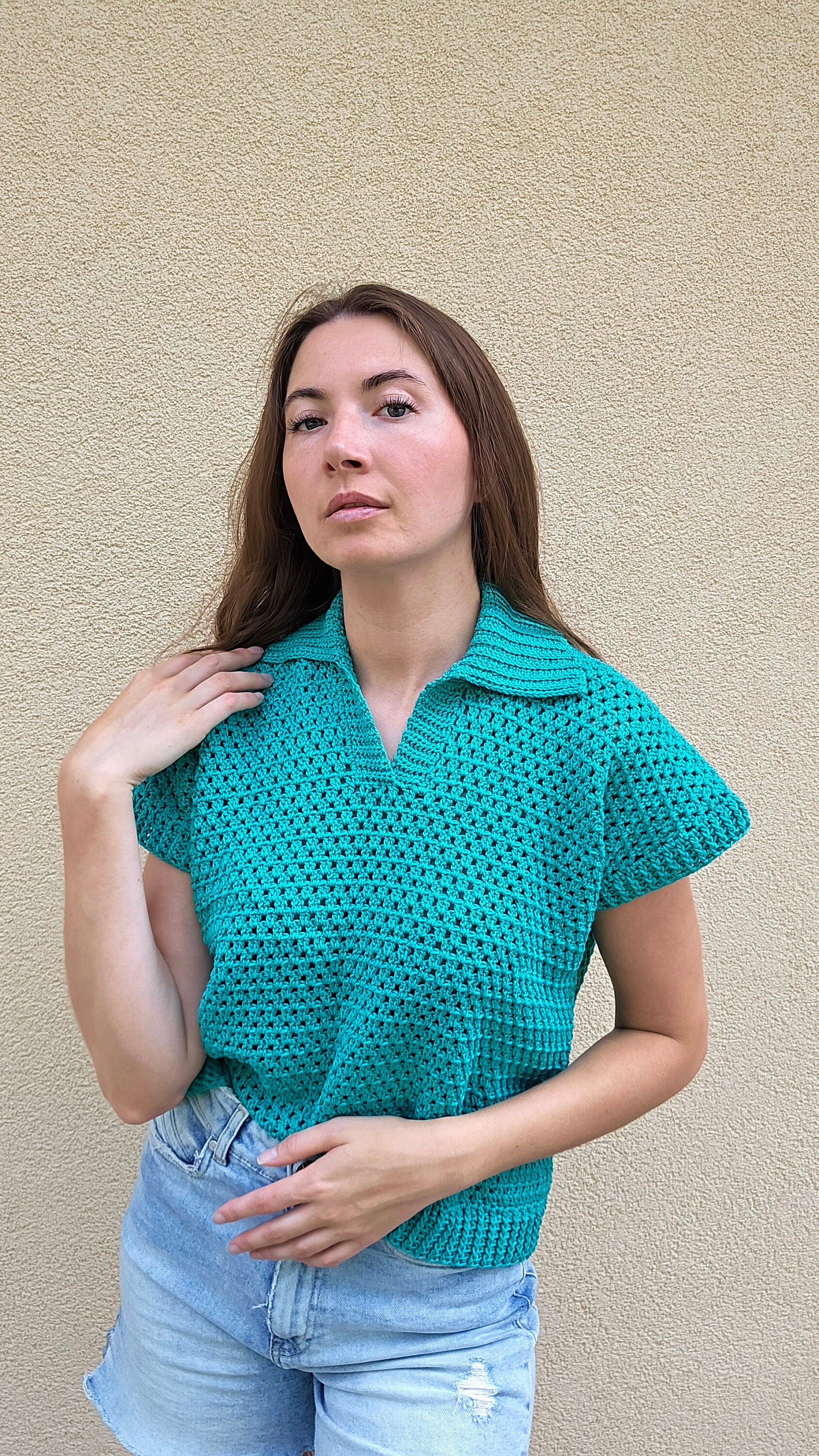 Crochet Summer Shirt Crochet Shirt Crochet Overshirt Crochet Collar