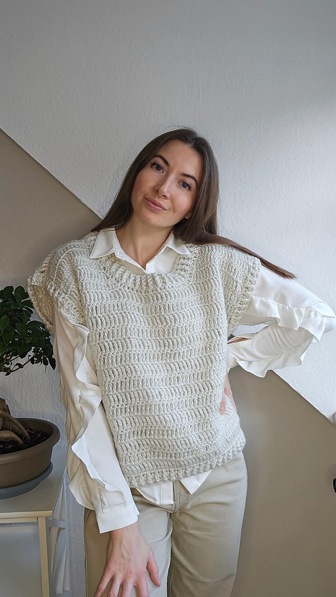 Crochet Sweater Vest, Crochet Women's Vests, Sweater Vest for Women