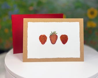 REAL fruit | NOT A PRINT | One-of-a-kind card with pressed botanicals | A fun card for festive celebrations | Frame it for a unique gift