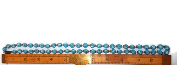 Unusual Blue Moretti Cane Glass Bead Necklace - image 4