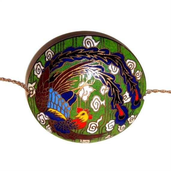 Huge Rooster Cloisonné Pendant - image 5