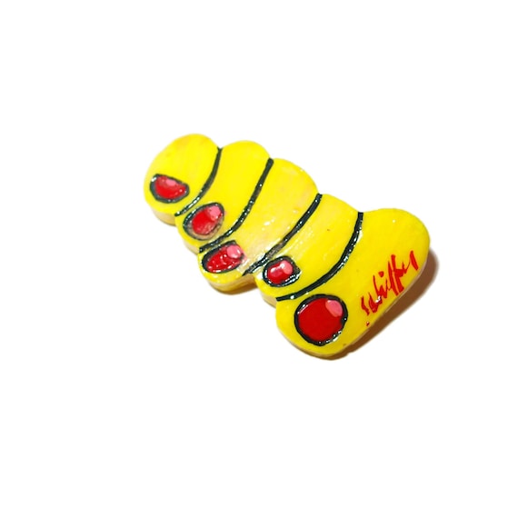 Iconic Bill Schiffer Yellow Resin Toe Pin