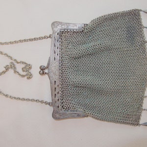 1930s JS Sterling Silver Chain Handbag