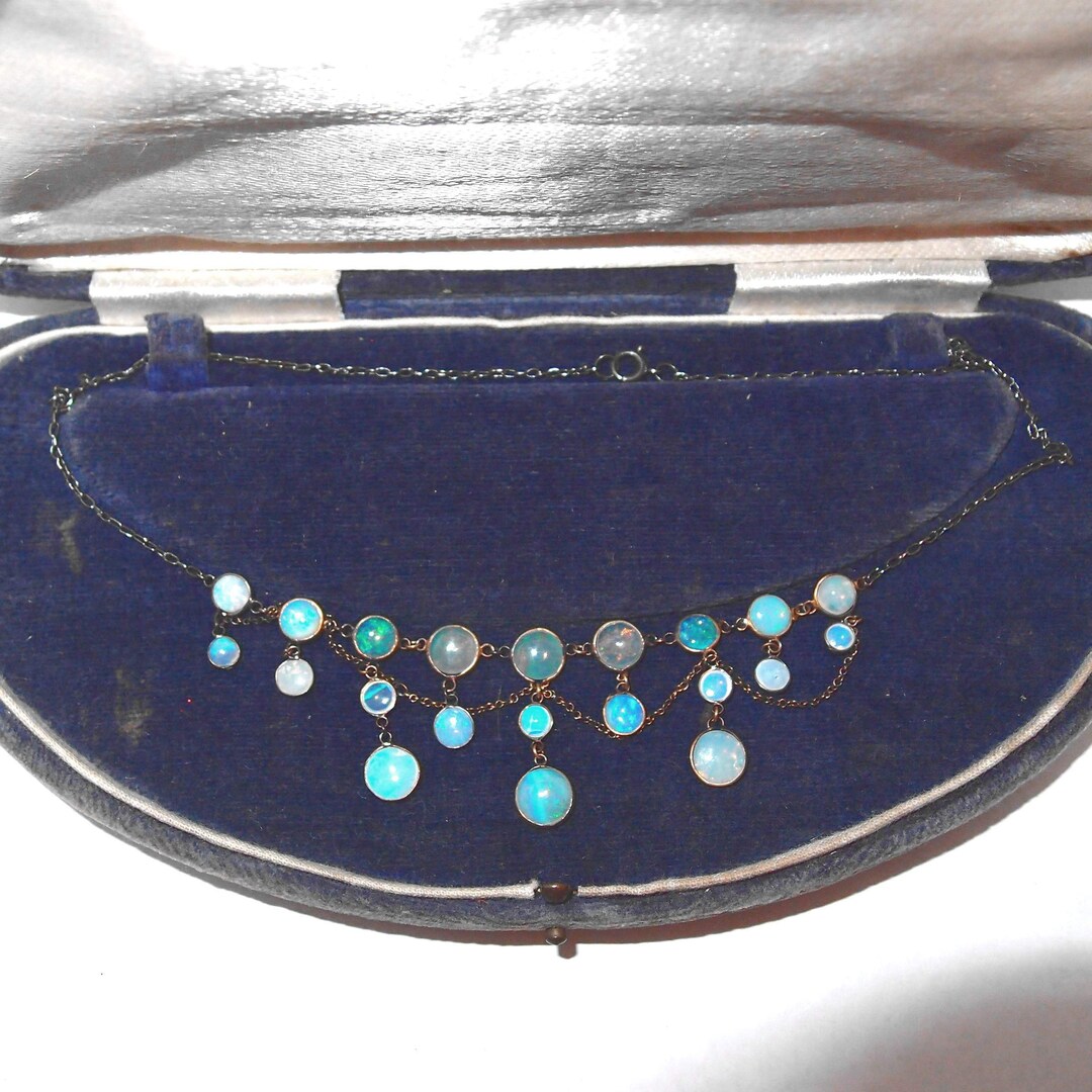 Victorian Festoon Opal Necklace in Original Box Etsy