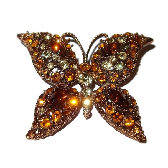 Rhinestone Dimensional Butterfly Brooch