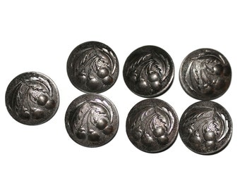 Art Nouveau Sterling Silver Thistle Buttons