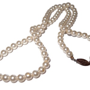White Faux Pearl Necklace with Sterling Clasp