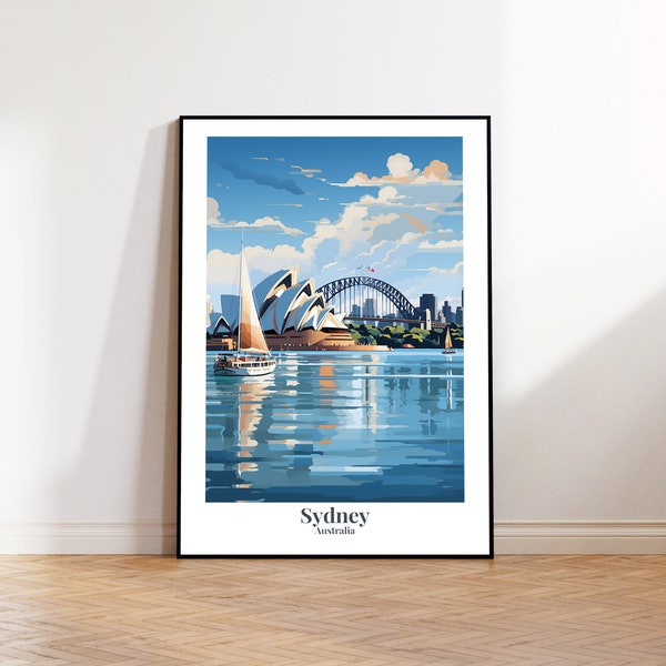 Travel Poster Sydney, Australien, Geburtstag, Wall Art, Adventure, Geschenk, Weihnachten