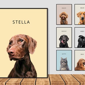 Custom Pet Portraits Using Pet Photo Personalized Digital Dog Portraits Cat Portraits Custom Dog Portraits Custom Pet Art Pet Drawing