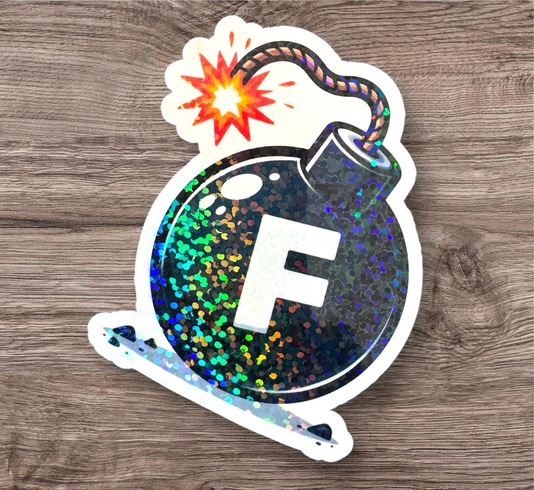 F Bomb Sticker, Funny Swear Word Sticker, Curse Word Sticker, Decal for ...