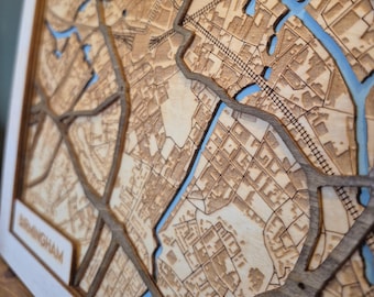 Custom 3D Wooden City Map: Personalized Location Art, Laser Cut Personalised by Proctor