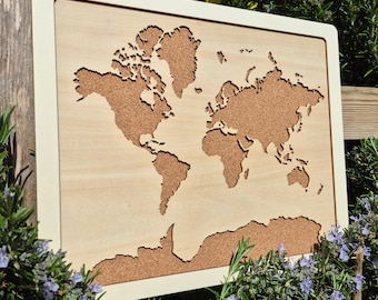 Minimalist Wooden World Travel Map, Pin Adventure Tracker, Scandinavian Wall Art, Personalized Gift, Personalised By Proctor