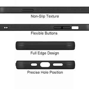 May include: Black phone case with a non-slip texture, flexible buttons, full edge design, and precise hole positioning.