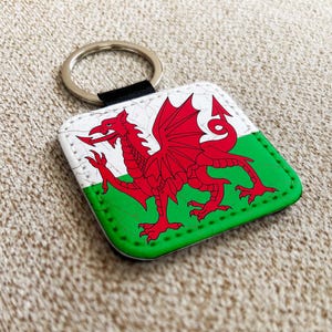 Personalised Wales flag keyring