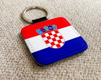 Personlig nyckelring med Kroatiens flagga