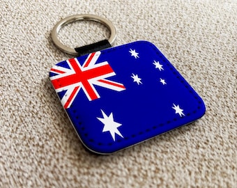 Personalized Australia flag keyring
