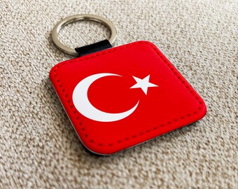 Personalized Turkey flag keyring