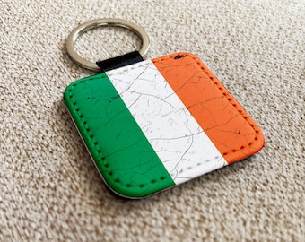 Personalised Irish flag keyring