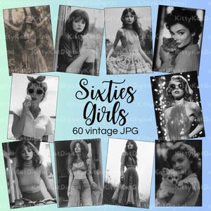 1960s Women Photos: Vintage Fashion Ephemera (60 JPGs) (Digital Download)