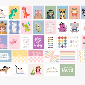 40 Kids Room Prints | Wall Art Set | Nursery Wall Art | Playroom Decor | Kids Room Art | Quirky Art | Eclectic Wall Art | Classroom Wall Art