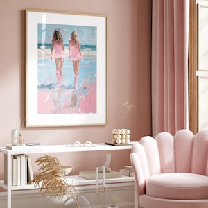 Coastal Cowgirl Printable Poster Print, Boots Trendy, Preppy Cowgirl Dorm Room Wall Art Decor, Girly Digital Download Aesthetic Blue Pink