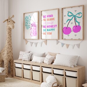 Good Vibes Decor Aesthetic Teen Room Decor Y2K Dorm Room Decor For Girls Pink and Teal Wall Art Set Of 14 Prints Teen Girl Room Decor