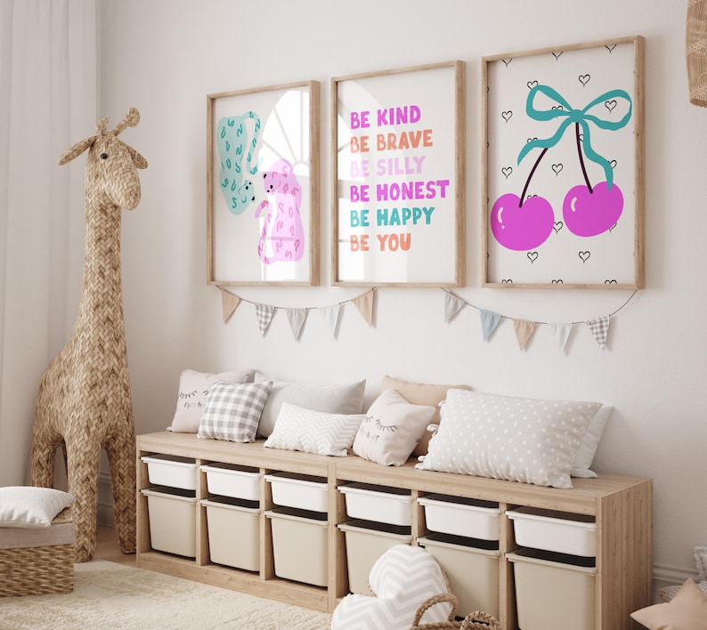 Good Vibes Decor Aesthetic Teen Room Decor Y2K Dorm Room Decor For Girls Pink and Teal Wall Art Set Of 14 Prints Teen Girl Room Decor