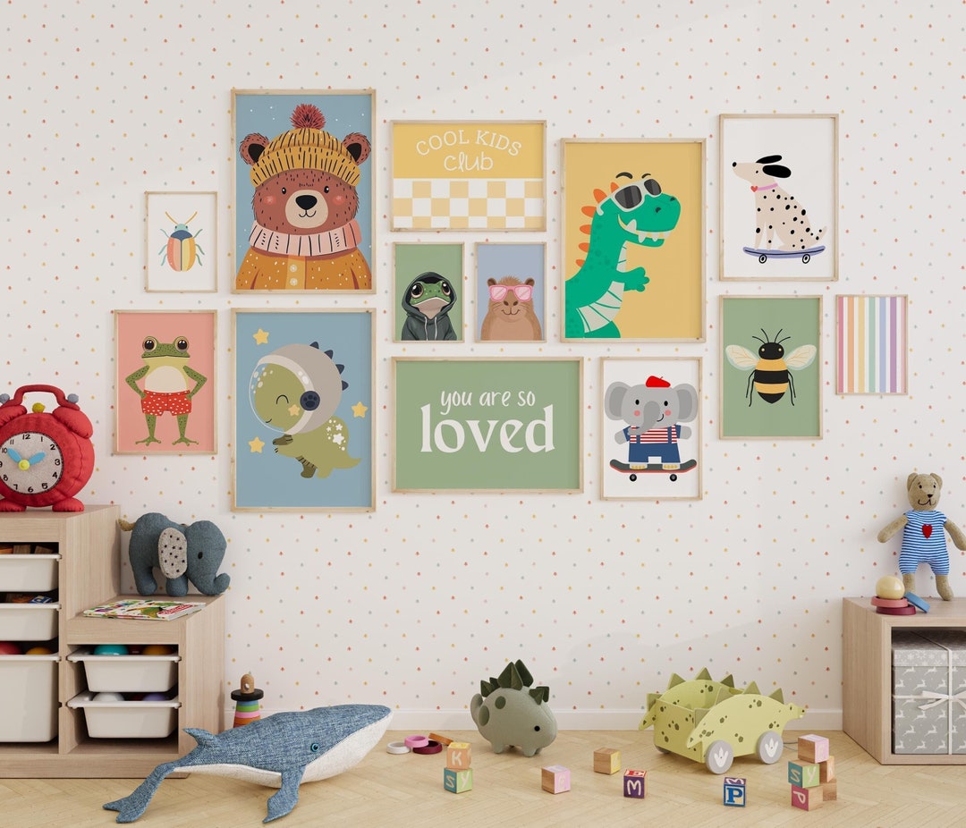 40 Kids Room Prints | Wall Art Set | Nursery Wall Art | Playroom Decor ...