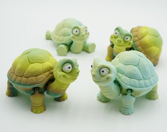 Flexible Schildkröte mit Fach für Überraschungen oder Versteck I tolles Geschenk für Kinder I articulated Turtle I verschiedene Farben I Fun