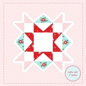 Quilt Block Star Sticker, Quilting Sewing Machine Vinyl Sticker, Water bottle Sticker, Quilt Planner Journal Scrapbooking Embellishment